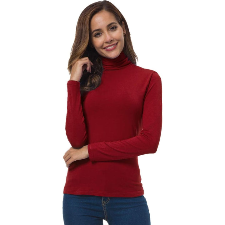 Women's slim fit lightweight turtleneck top - product photo 3
