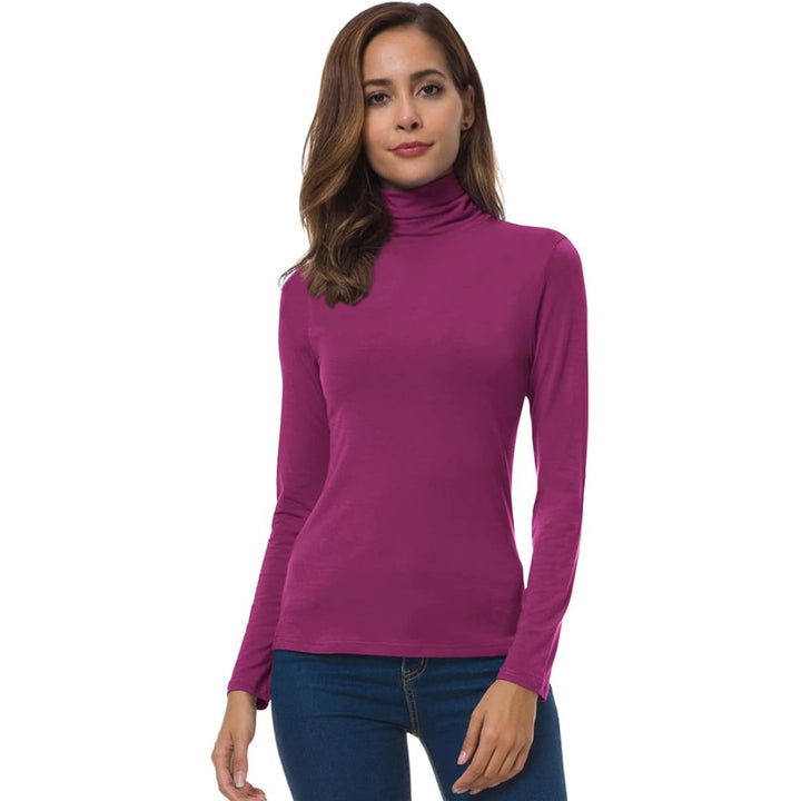 Women's slim fit lightweight turtleneck top - product photo 5