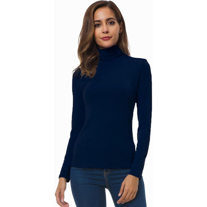 Women's slim fit lightweight turtleneck top - product photo 7