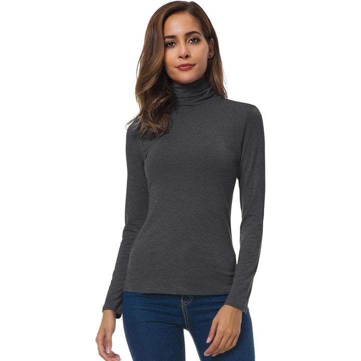 Women's slim fit lightweight turtleneck top - product photo 8