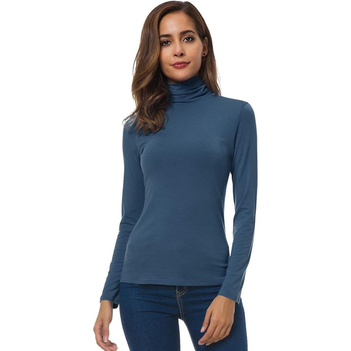 Women's slim fit lightweight turtleneck top - product photo 9