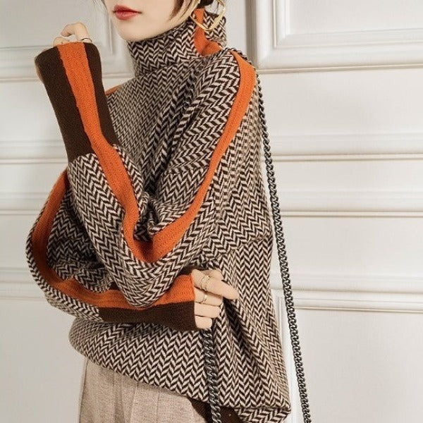 Women's sweater with contrast stripe detail - product photo 2