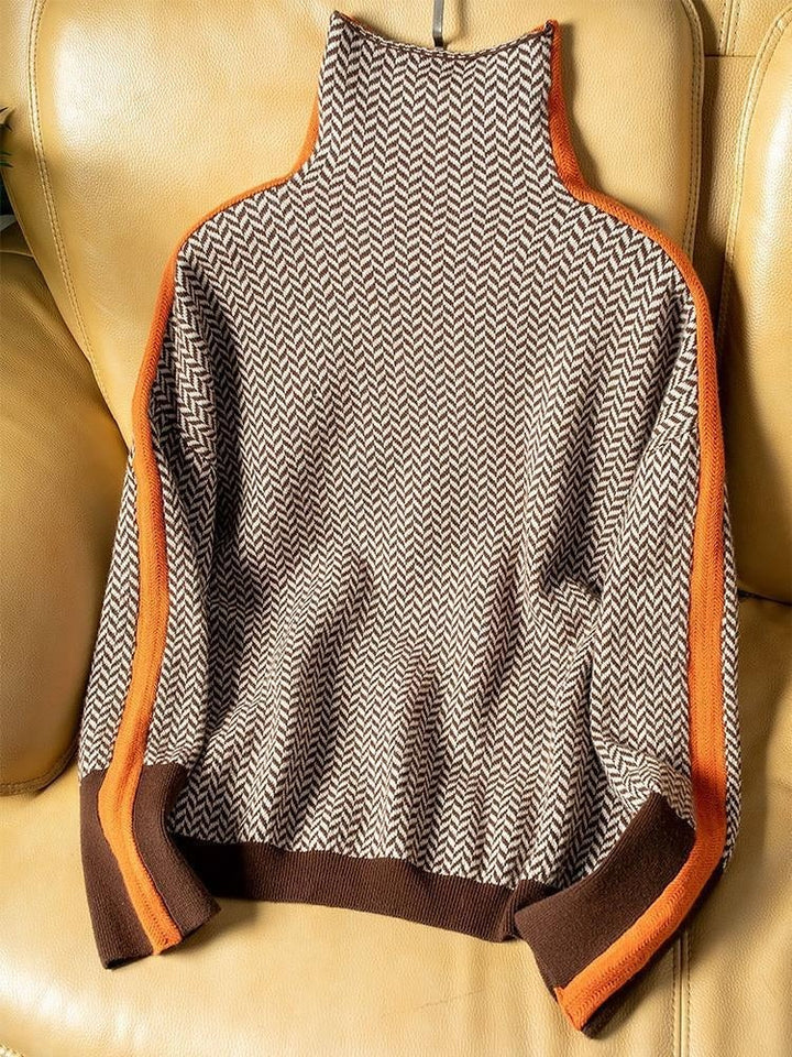 Women's sweater with contrast stripe detail - product photo 5