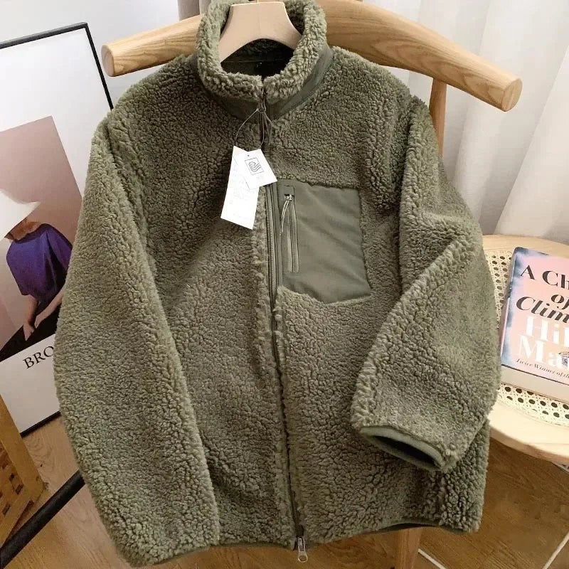Women's teddy jacket with a high collar - product photo 10