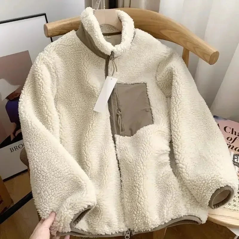 Women's teddy jacket with a high collar - product photo 12