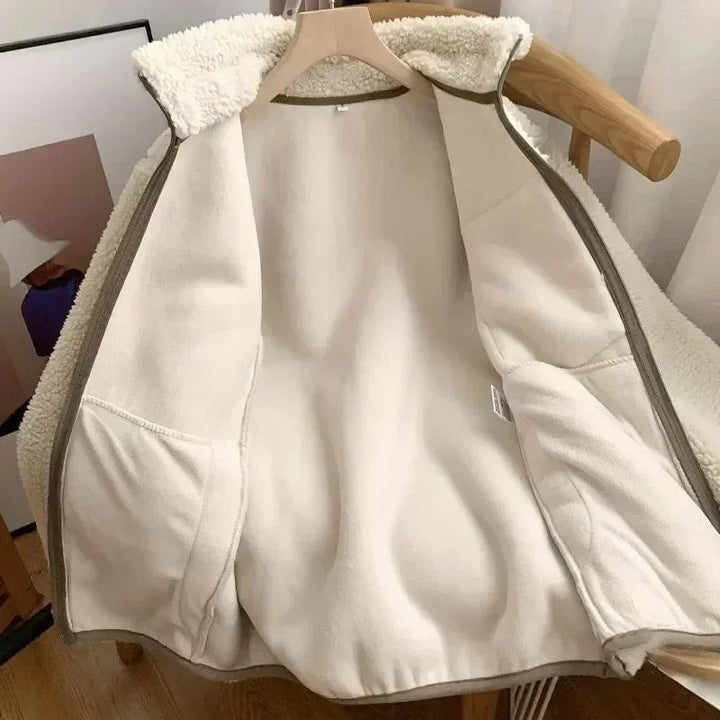 Women's teddy jacket with a high collar - product photo 15