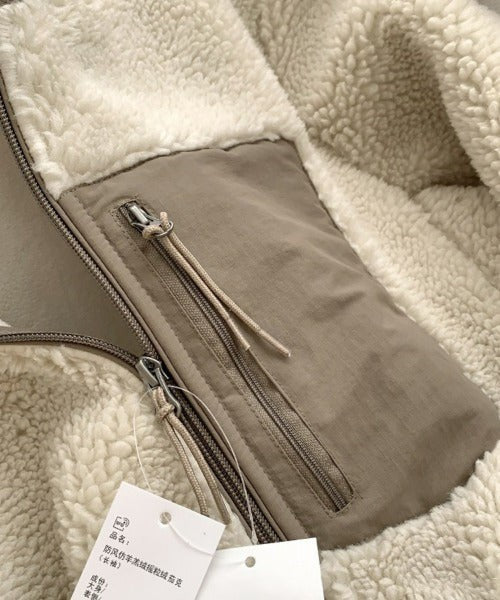 Women's teddy jacket with a high collar - product photo 16