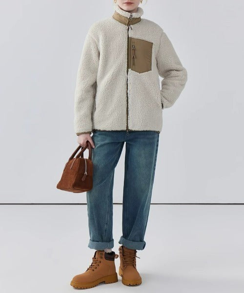Women's teddy jacket with a high collar - product photo 4