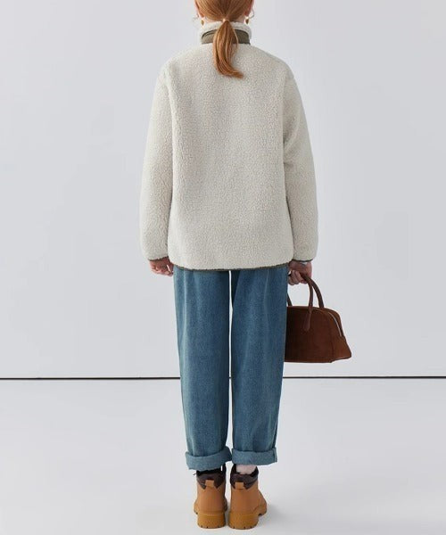 Women's teddy jacket with a high collar - product photo 5