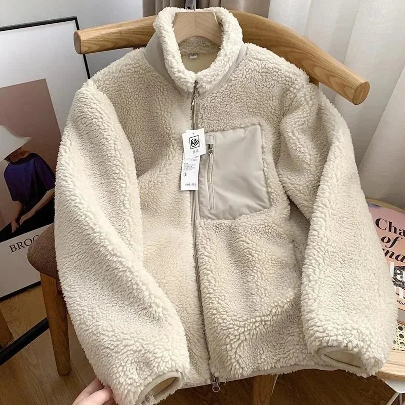 Women's teddy jacket with a high collar - product photo 6