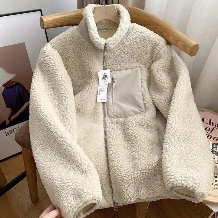 Women's teddy jacket with a high collar - product photo 6