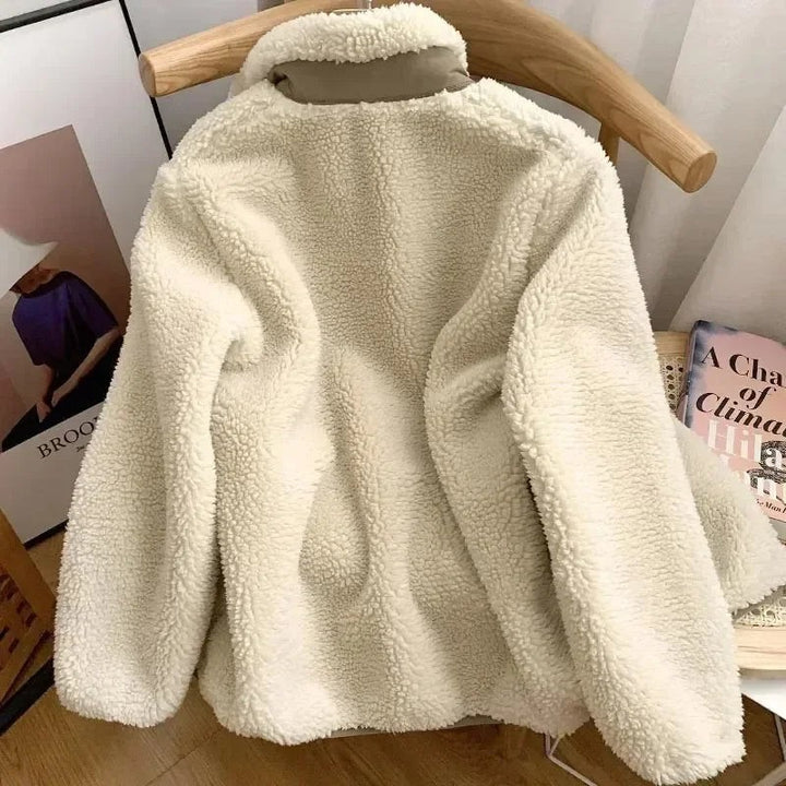 Women's teddy jacket with a high collar - product photo 7