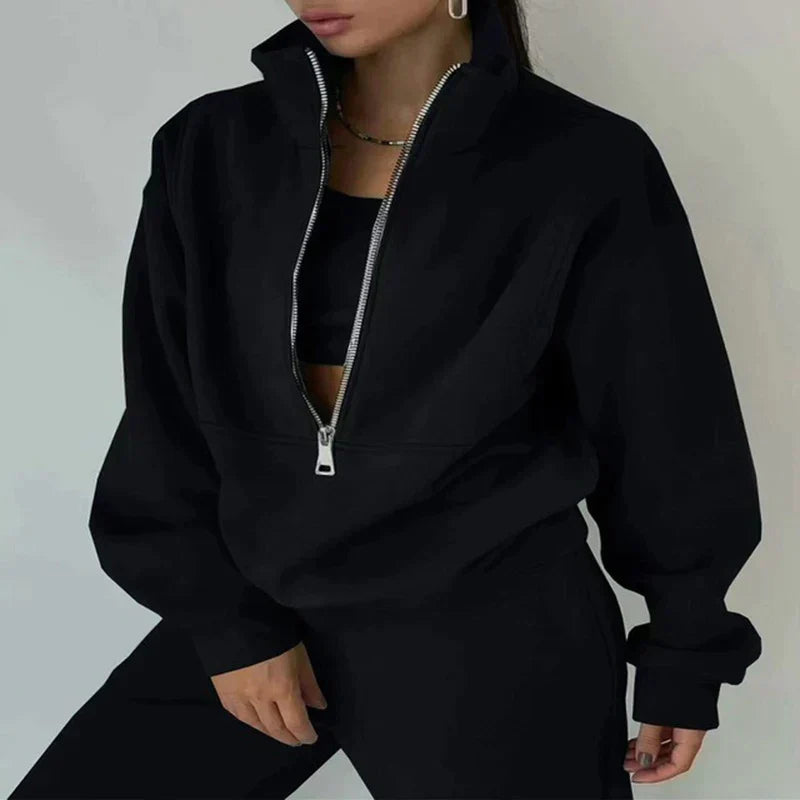 AVA | Women’s Coordinated Activewear Set With Half-Zip Top And Relaxed Jogger Pants