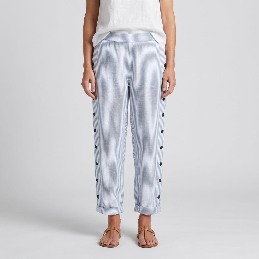 Daphne | Tailored Striped Panel Trousers For Women