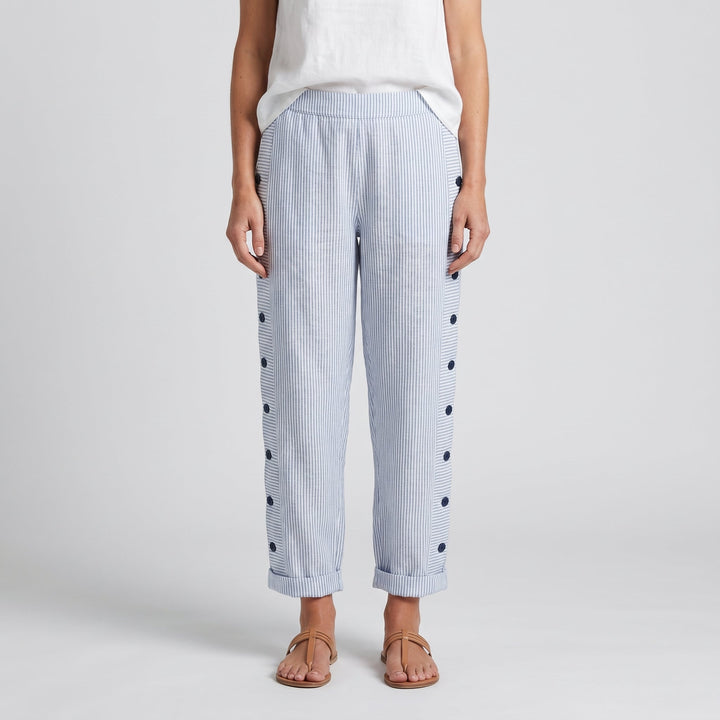 Daphne | Tailored Striped Panel Trousers For Women