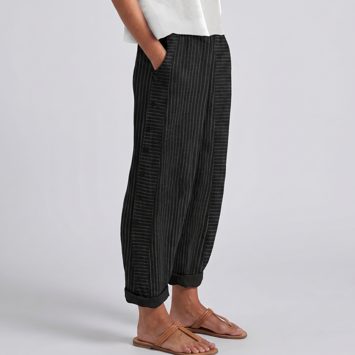 Daphne | Tailored Striped Panel Trousers For Women
