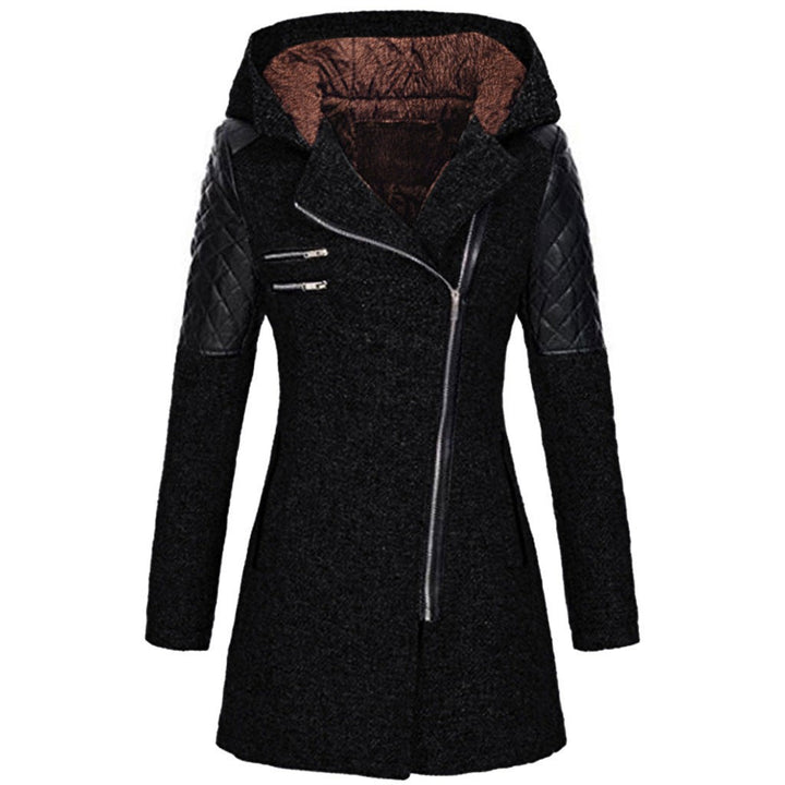 Women's winter jacket with a velvet hood trim - product photo 10