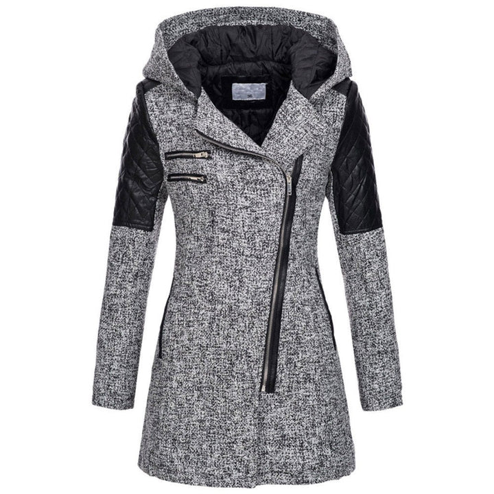 Women's winter jacket with a velvet hood trim - product photo 2