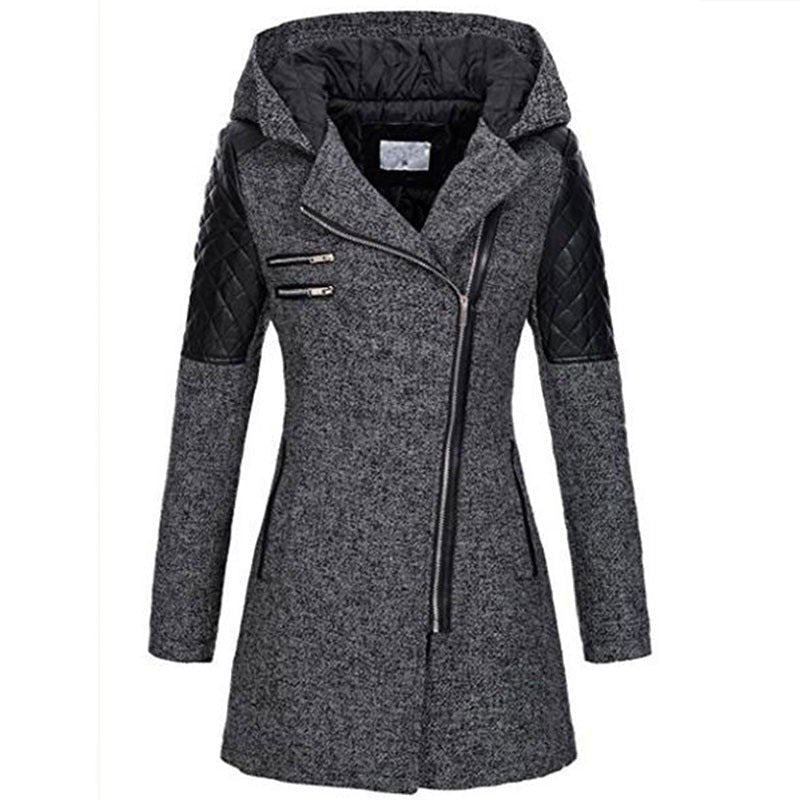 Women's winter jacket with a velvet hood trim - product photo 4