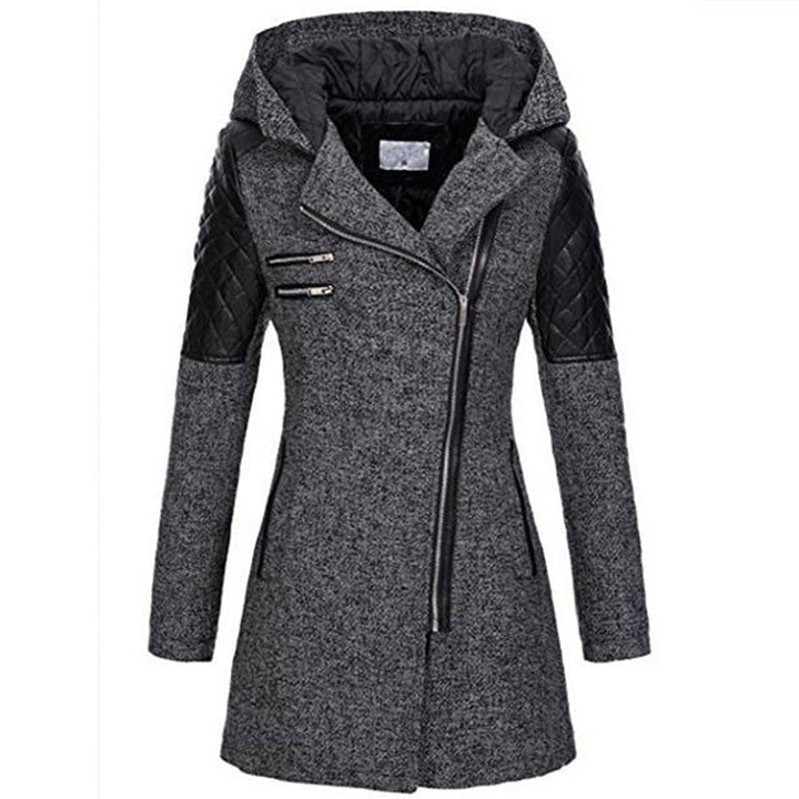 Women's winter jacket with a velvet hood trim - product photo 4