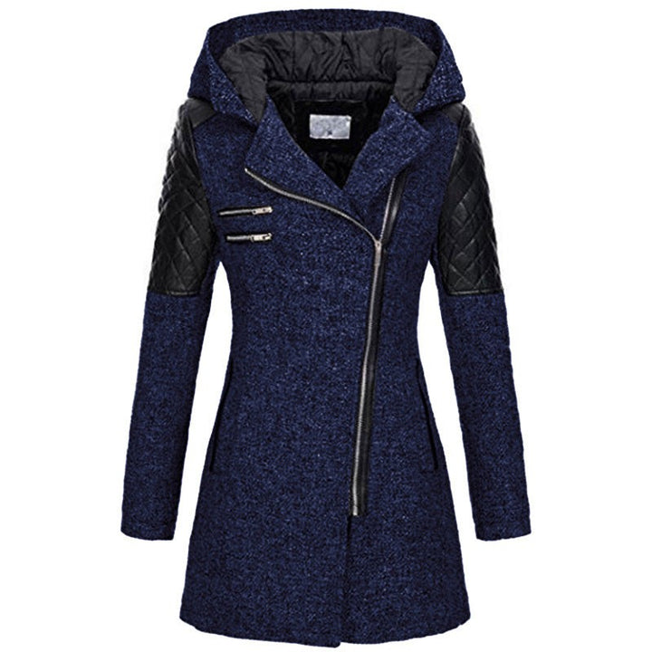 Women's winter jacket with a velvet hood trim - product photo 5