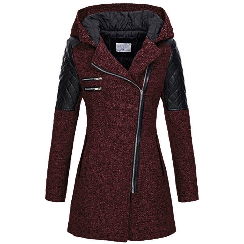 Women's winter jacket with a velvet hood trim - product photo 6