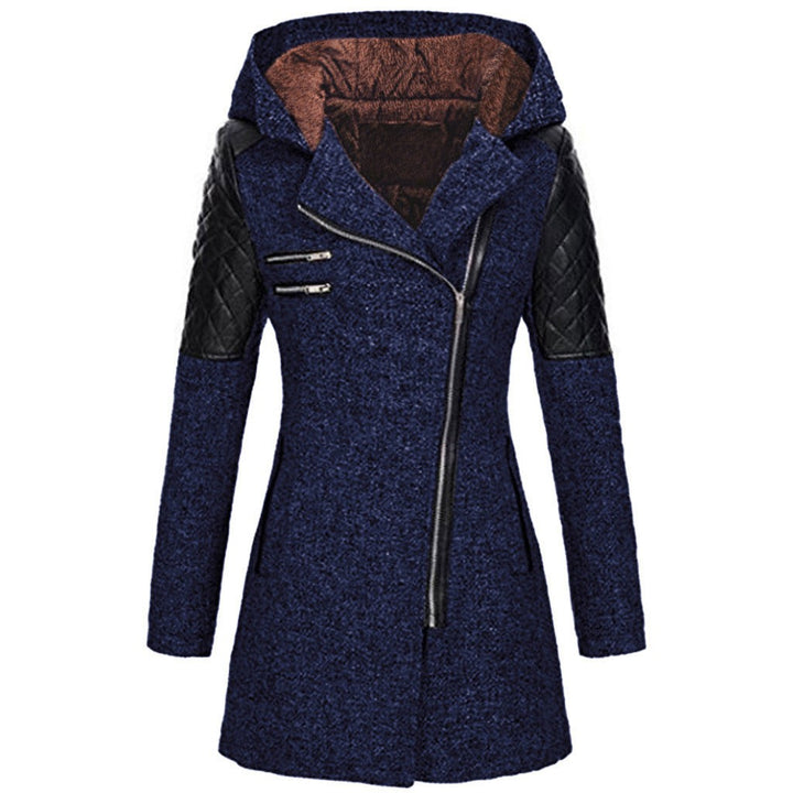 Women's winter jacket with a velvet hood trim - product photo 7