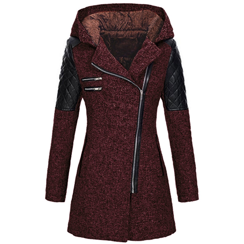 Women's winter jacket with a velvet hood trim - product photo 8