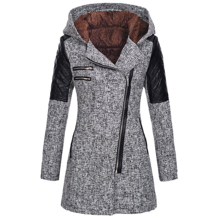 Women's winter jacket with a velvet hood trim - product photo 9