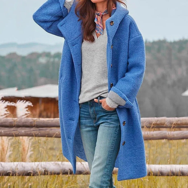 Women's wool-blend hooded coat - product photo 4