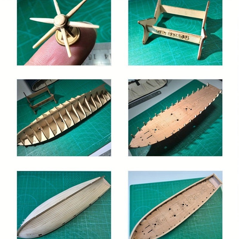 Wooden sailing ship model with rigged sails - product photo 5