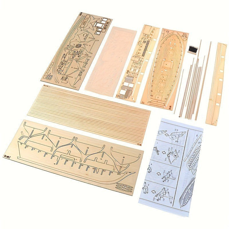 Wooden sailing ship model with rigged sails - product photo 7