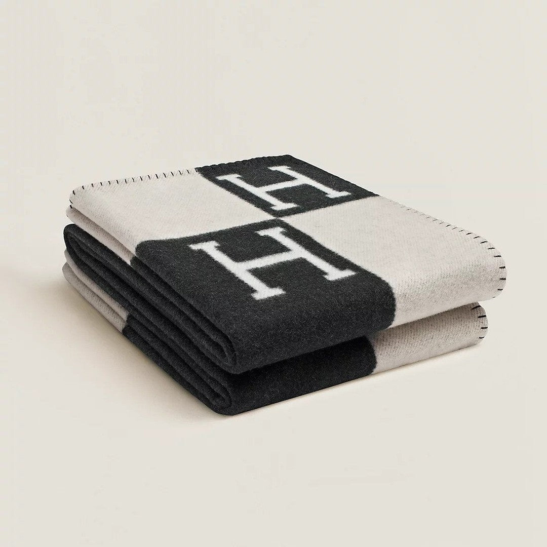 Wool and cashmere blend check blanket - product photo 1