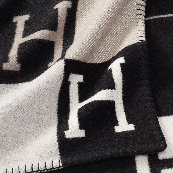 Wool and cashmere blend check blanket - product photo 14