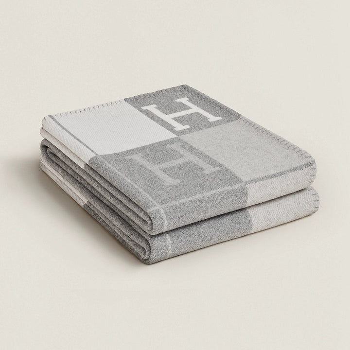 Wool and cashmere blend check blanket - product photo 2