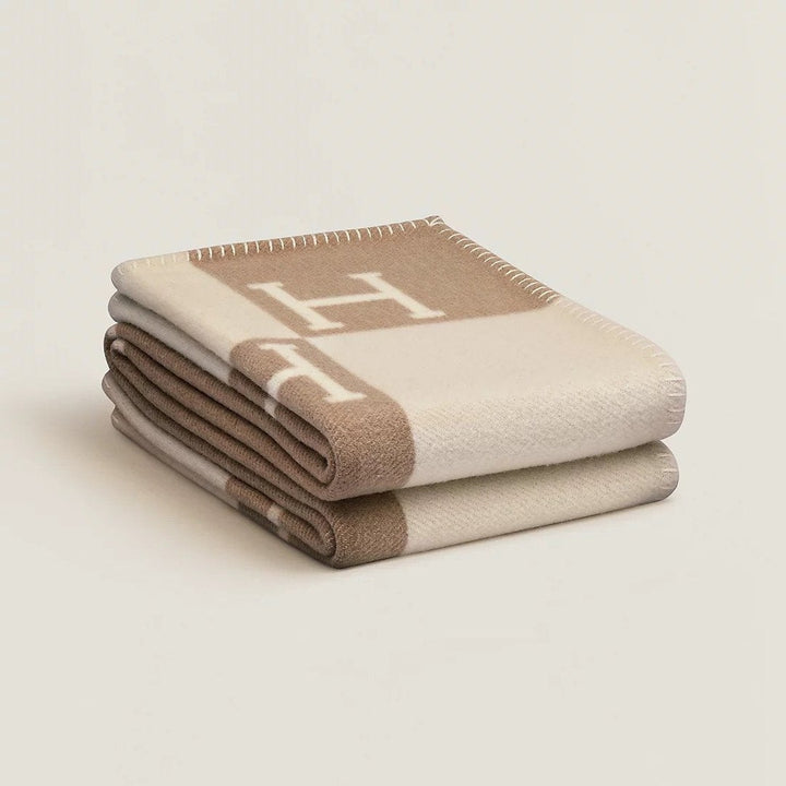 Wool and cashmere blend check blanket - product photo 3