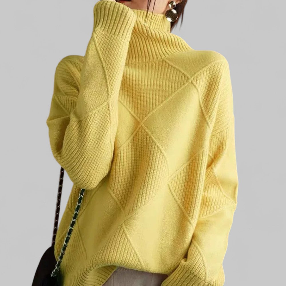 Nadia | Cozy Oversized Patterned Winter Turtleneck Sweater for Women