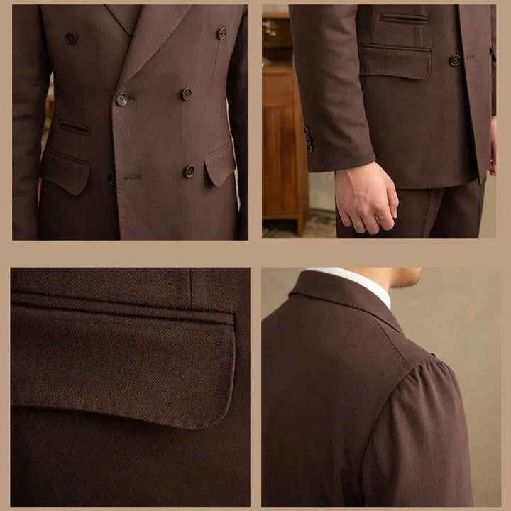 Henry | Men’s Tailored Two-Piece Suit With Double-Breasted Jacket And Peak Lapels