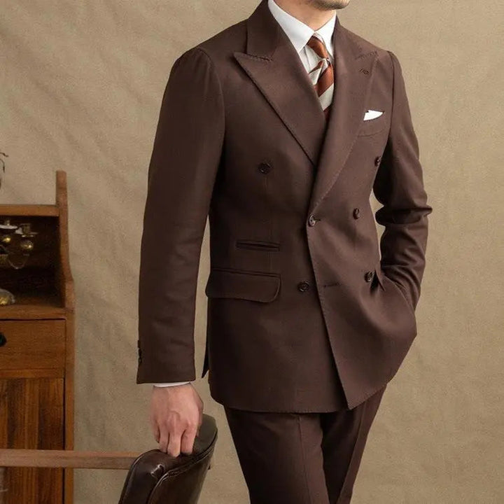 Henry | Men’s Tailored Two-Piece Suit With Double-Breasted Jacket And Peak Lapels
