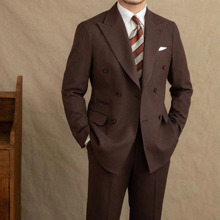 Henry | Men’s Tailored Two-Piece Suit With Double-Breasted Jacket And Peak Lapels