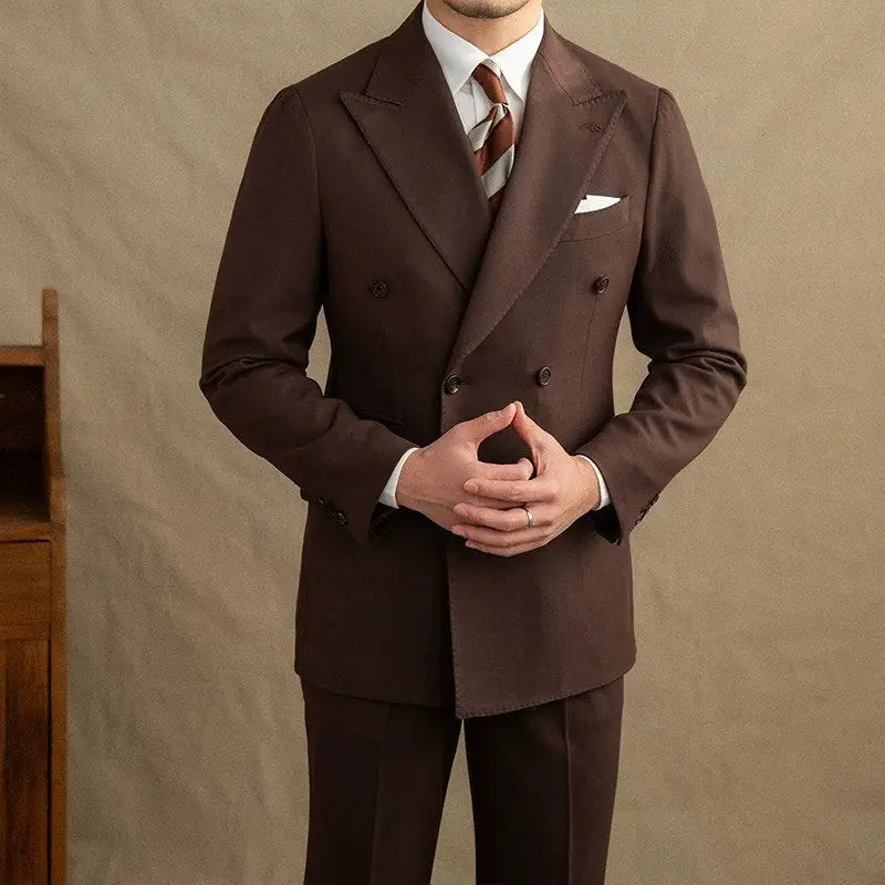 Henry | Men’s Tailored Two-Piece Suit With Double-Breasted Jacket And Peak Lapels
