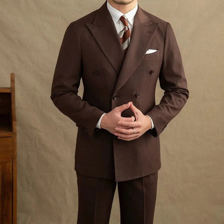 Henry | Men’s Tailored Two-Piece Suit With Double-Breasted Jacket And Peak Lapels