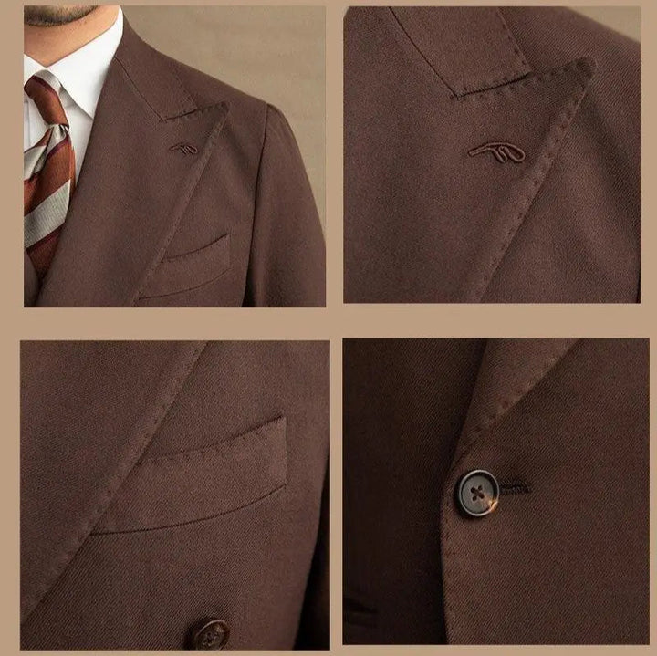 Henry | Men’s Tailored Two-Piece Suit With Double-Breasted Jacket And Peak Lapels