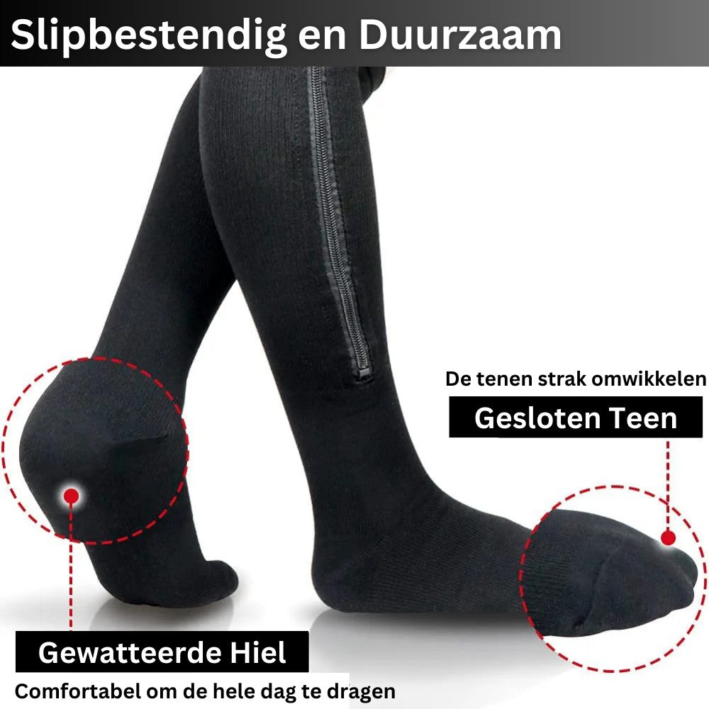 Zip-front compression socks with an open toe - product photo 13