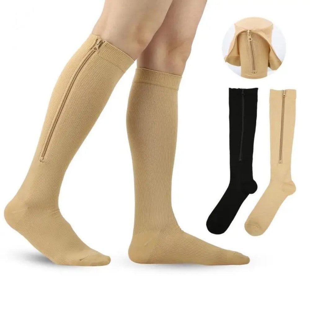 Zip-front compression socks with an open toe - product photo 15