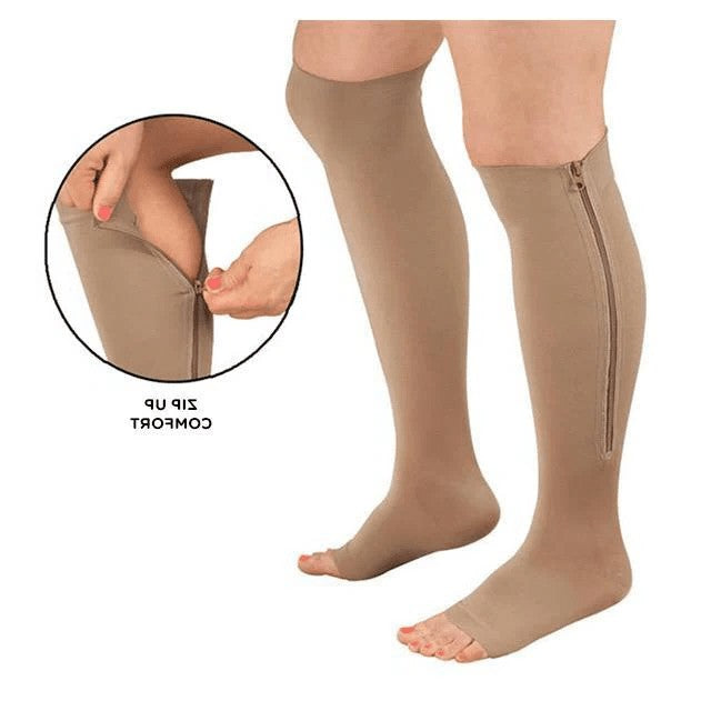 Zip-front graduated compression socks with an open toe - product photo 10