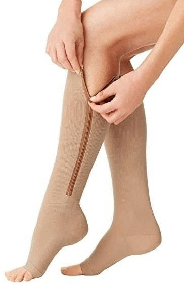 Zip-front graduated compression socks with an open toe - product photo 11