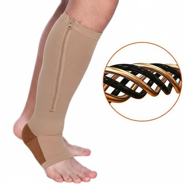 Zip-front graduated compression socks with an open toe - product photo 6