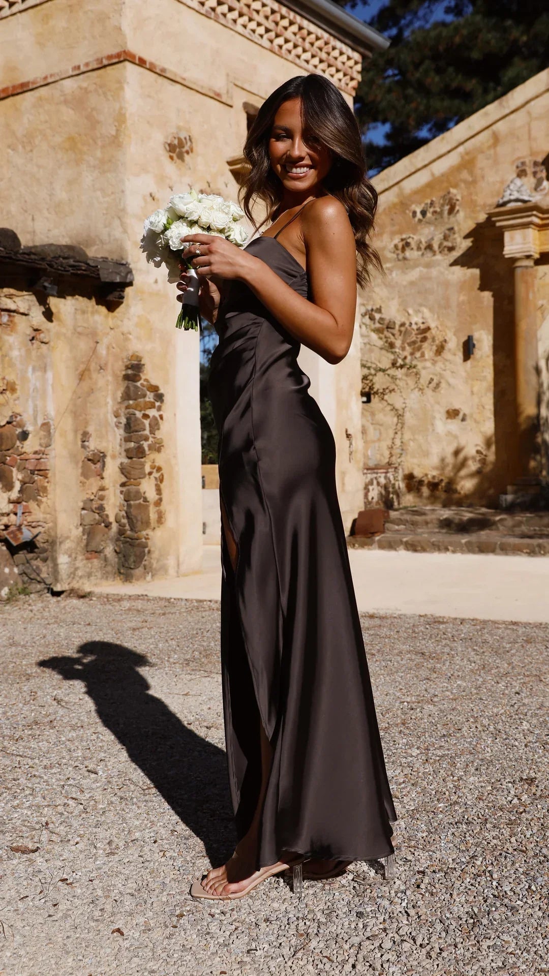 Isabelle | Women’s Luxurious Silky Slip Dress with Side Slit